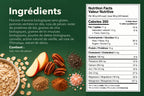 Liste des ingrédients et tableau de la valeur nutritive pour le gruau ero Pomme, Noix de Pécan et Cannelle